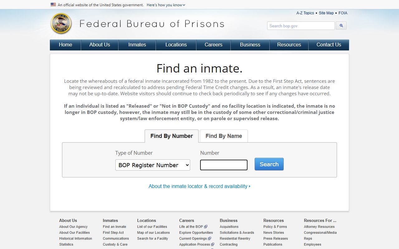 Laurens County inmate search federal Bureau of Prisons locator