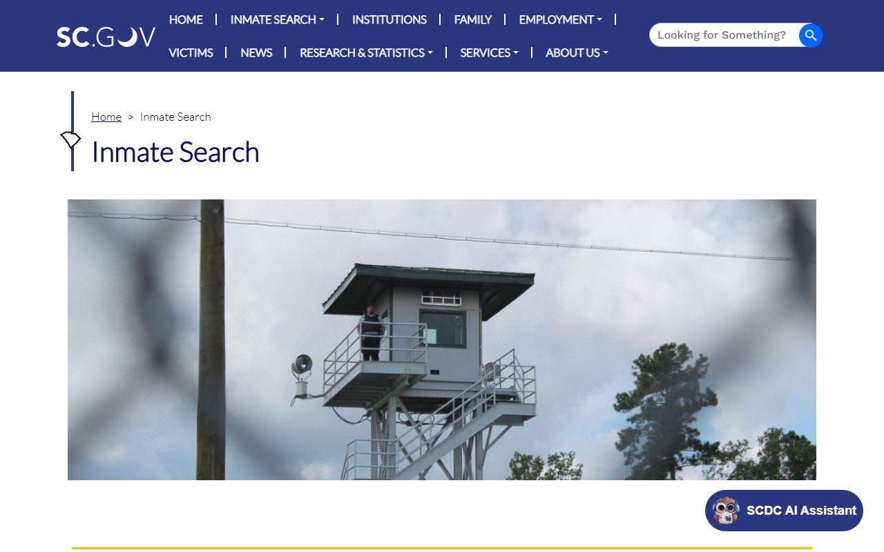 Laurens County inmate search SCDC state prison disclaimer