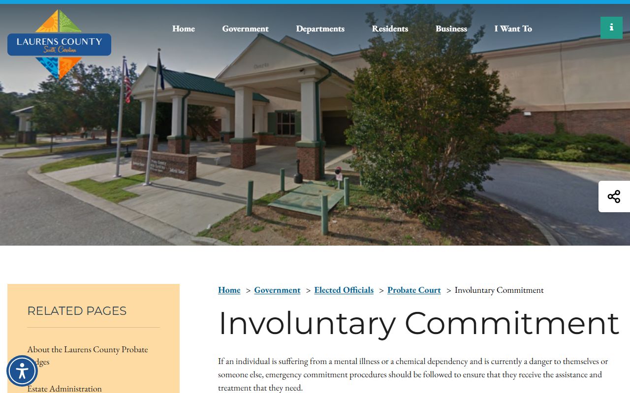 Laurens County probate records involuntary commitment limits