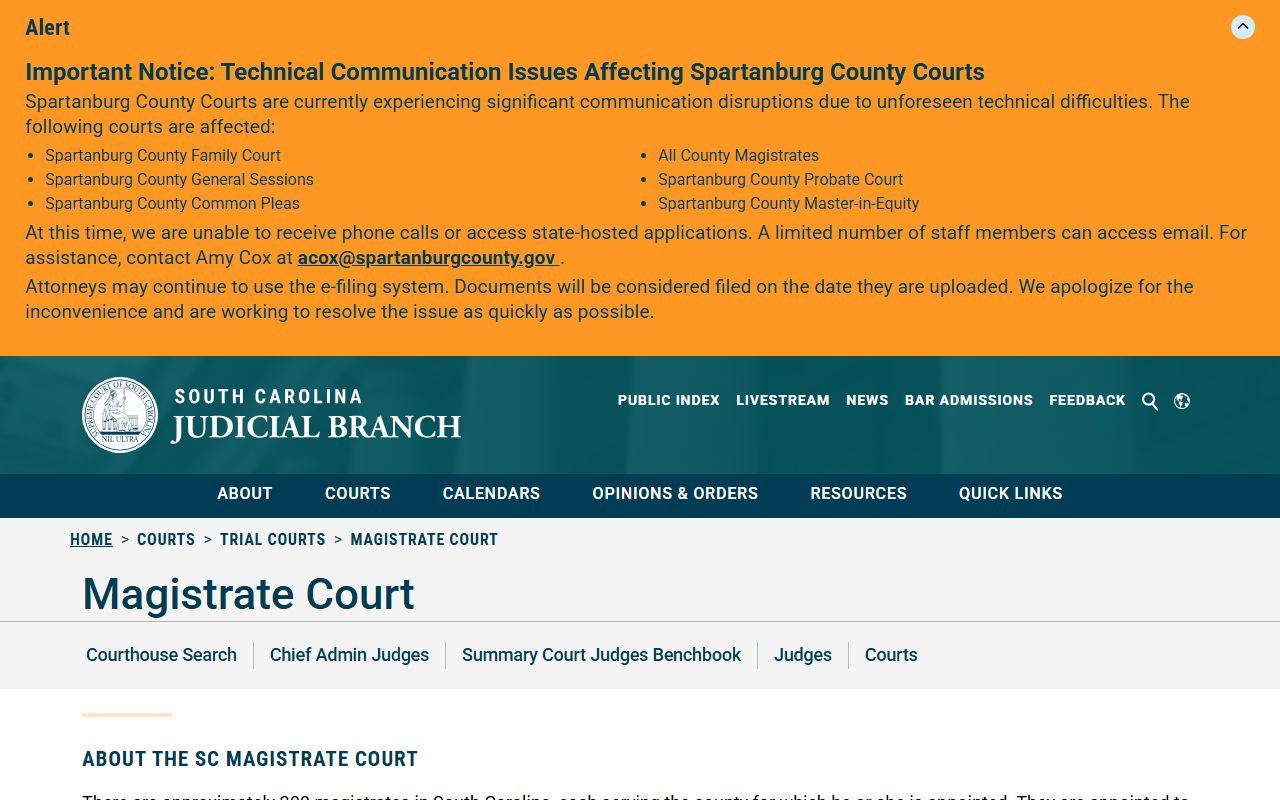 Laurens County traffic court records Magistrate Court overview